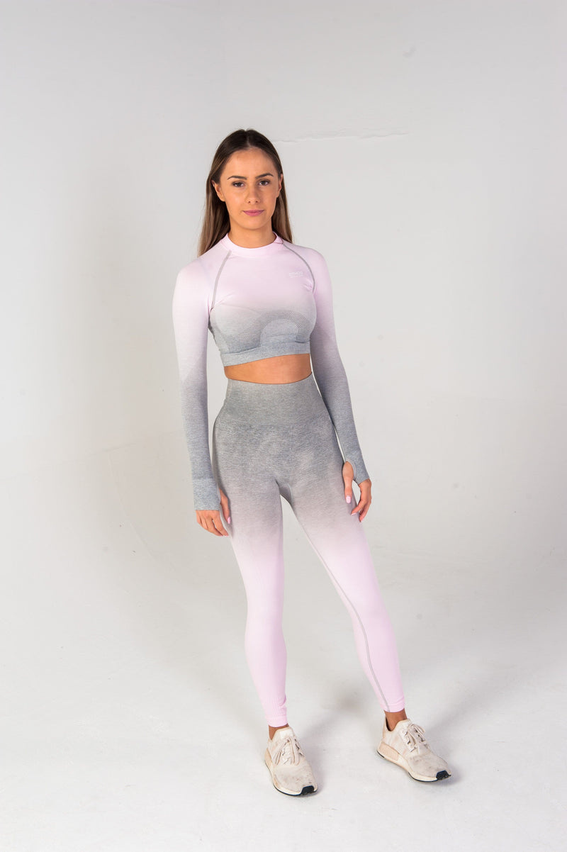 Virtue Seamless Long Sleeve Crop Top - Ombre Pink – Ethos Athleisure